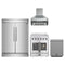 Forno 4-Piece Appliance Package - 30-Inch Galiano French Door Electric Range, Wall Mount Range Hood, 60-Inch Refrigerator, and Dishwasher in Stainless Steel