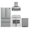 Forno 4-Piece Appliance Package - 30-Inch Galiano French Door Electric Range, Wall Mount Range Hood, 36-Inch Refrigerator, and Dishwasher in Stainless Steel