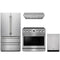 Thor Kitchen 4-Piece Appliance Package - 36-Inch Electric Range, French Door Refrigerator, Under Cabinet Hood, & Dishwasher in Stainless Steel