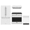 Thor Kitchen 4-Piece Appliance Package - 36-Inch Electric Range, Counter-Depth Refrigerator, Under Cabinet Hood, & Dishwasher in White