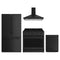 Thor Kitchen 4-Piece Appliance Package - 36-Inch Natural Gas Range, Counter-Depth Refrigerator, Wall Mount Hood, & Dishwasher in Black