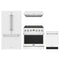 Thor Kitchen 4-Piece Appliance Package - 36-Inch Propane Gas Range, Counter-Depth Refrigerator, Under Cabinet Hood, & Dishwasher in White