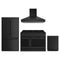 Thor Kitchen 4-Piece Appliance Package - 48-Inch Propane Gas Range, Counter-Depth Refrigerator, Wall Mount Hood, & Dishwasher in Black