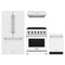 Thor Kitchen 4-Piece Appliance Package - 30-Inch Natural Gas Range, Counter-Depth Refrigerator, Under Cabinet Hood, & Dishwasher in White