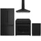 Thor Kitchen 4-Piece Appliance Package - 36-Inch Natural Gas Range, French Door Refrigerator, Wall Mount Hood, & Dishwasher in Black