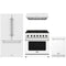 Thor Kitchen 4-Piece Appliance Package - 36-Inch Natural Gas Range, French Door Refrigerator, Under Cabinet Hood, & Dishwasher in White