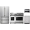 Thor Kitchen 4-Piece Appliance Package - 48-Inch Propane Gas Range, French Door Refrigerator, Dishwasher, & Microwave Drawer in Stainless Steel