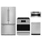 Gordon Ramsay by Thor Kitchen 4-Piece Appliance Package - 30-Inch Electric Range with Tilt Panel, Counter-Depth Refrigerator, Dishwasher, & Microwave Drawer in Stainless Steel