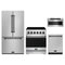 Gordon Ramsay by Thor Kitchen 4-Piece Appliance Package - 30-Inch Electric Range, Counter-Depth Refrigerator, Dishwasher, & Microwave Drawer in Stainless Steel with Black Trim