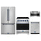 Gordon Ramsay by Thor Kitchen 4-Piece Appliance Package - 30-Inch Electric Range, Counter-Depth Refrigerator, Dishwasher, & Microwave Drawer in Stainless Steel with Blue Trim