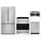 Gordon Ramsay by Thor Kitchen 4-Piece Appliance Package - 30-Inch Electric Range, Counter-Depth Refrigerator, Dishwasher, & Microwave Drawer in Stainless Steel