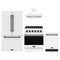 Gordon Ramsay by Thor Kitchen 4-Piece Appliance Package - 30-Inch Electric Range, Counter-Depth Refrigerator, Wall Mount Hood, & Dishwasher in White with Black Trim