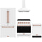 Gordon Ramsay by Thor Kitchen 4-Piece Appliance Package - 30-Inch Electric Range, Counter-Depth Refrigerator, Wall Mount Hood, & Dishwasher in White with Rose Gold Trim