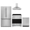 Gordon Ramsay by Thor Kitchen 4-Piece Appliance Package - 30-Inch Electric Range, Counter-Depth Refrigerator, Wall Mount Hood, & Dishwasher in Stainless Steel