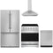 Gordon Ramsay by Thor Kitchen 4-Piece Appliance Package - 30-Inch Electric Range, Counter-Depth Refrigerator, Wall Mount Hood, & Dishwasher in Stainless Steel
