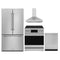 Gordon Ramsay by Thor Kitchen 4-Piece Appliance Package -  30-Inch Electric Range,  Wall Mount Range Hood, 36-Inch French Door Refrigerator, and Dishwasher in Stainless Steel