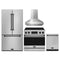 Gordon Ramsay by Thor Kitchen 4-Piece Appliance Package -  36-Inch Electric Range, Wall Mount Range Hood, 36-Inch French Door Refrigerator, and Dishwasher in Stainless Steel with Black Trim