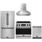 Gordon Ramsay by Thor Kitchen 4-Piece Appliance Package -  36-Inch Electric Range, Wall Mount Range Hood, 36-Inch French Door Refrigerator, and Dishwasher in Stainless Steel with Black Trim
