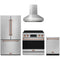 Gordon Ramsay by Thor Kitchen 4-Piece Appliance Package -  36-Inch Electric Range, Wall Mount Range Hood, 36-Inch French Door Refrigerator, and Dishwasher in Stainless Steel with Rose Gold Trim