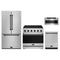 Gordon Ramsay by Thor Kitchen 4-Piece Appliance Package - 36-Inch Electric Range, Counter-Depth Refrigerator, Dishwasher, & Microwave Drawer in Stainless Steel with Black Trim