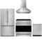 Gordon Ramsay by Thor Kitchen 4-Piece Appliance Package - 36-Inch Electric Range, Counter-Depth Refrigerator, Wall Mount Hood, & Dishwasher in Stainless Steel