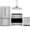 Gordon Ramsay by Thor Kitchen 4-Piece Appliance Package - 36-Inch Electric Range, Counter-Depth Refrigerator, Wall Mount Hood, & Dishwasher in Stainless Steel