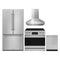 Gordon Ramsay by Thor Kitchen 4-Piece Appliance Package -  36-Inch Electric Range, Wall Mount Range Hood, 36-Inch French Door Refrigerator, and Dishwasher in Stainless Steel