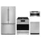 Gordon Ramsay by Thor Kitchen 4-Piece Appliance Package - 30-Inch Natural Gas Range with Tilt Panel, Counter-Depth Refrigerator, Dishwasher, & Microwave Drawer in Stainless Steel