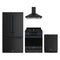 Gordon Ramsay by Thor Kitchen 4-Piece Appliance Package - 30-Inch Propane Gas Range, Counter-Depth Refrigerator, Wall Mount Hood, & Dishwasher in Matte Black with Blue Trim