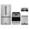 Gordon Ramsay by Thor Kitchen 4-Piece Appliance Package - 30-Inch Propane Gas Range with Tilt Panel, Counter-Depth Refrigerator, Dishwasher, & Microwave Drawer in Stainless Steel with Black Trim