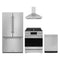 Gordon Ramsay by Thor Kitchen 4-Piece Appliance Package - 30-Inch Propane Gas Range, Counter-Depth Refrigerator, Wall Mount Hood, & Dishwasher in Stainless Steel