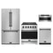 Gordon Ramsay by Thor Kitchen 4-Piece Appliance Package - 30-Inch Natural Gas Range, Counter-Depth Refrigerator, Dishwasher, & Microwave Drawer in Stainless Steel with Black Trim