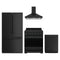 Gordon Ramsay by Thor Kitchen 4-Piece Appliance Package - 30-Inch Propane Gas Range, Counter-Depth Refrigerator, Wall Mount Hood, & Dishwasher in Matte Black