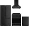 Gordon Ramsay by Thor Kitchen 4-Piece Appliance Package - 30-Inch Natural Gas Range, Counter-Depth Refrigerator, Wall Mount Hood, & Dishwasher in Black