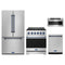 Gordon Ramsay by Thor Kitchen 4-Piece Appliance Package - 30-Inch Propane Gas Range, Counter-Depth Refrigerator, Dishwasher, & Microwave Drawer in Stainless Steel with Blue Trim