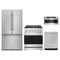 Gordon Ramsay by Thor Kitchen 4-Piece Appliance Package - 30-Inch Propane Gas Range, Counter-Depth Refrigerator, Dishwasher, & Microwave Drawer in Stainless Steel