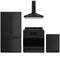 Gordon Ramsay by Thor Kitchen 4-Piece Appliance Package - 36-Inch Propane Gas Range, Counter-Depth Refrigerator, Wall Mount Hood, & Dishwasher in Matte Black
