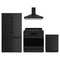 Gordon Ramsay by Thor Kitchen 4-Piece Appliance Package - 36-Inch Propane Gas Range, Counter-Depth Refrigerator, Wall Mount Hood, & Dishwasher in Matte Black