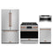 Gordon Ramsay by Thor Kitchen 4-Piece Appliance Package - 36-Inch Propane Gas Range with Tilt Panel, Counter-Depth Refrigerator, Dishwasher, & Microwave Drawer in Stainless Steel with Rose Gold Trim