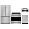 Gordon Ramsay by Thor Kitchen 4-Piece Appliance Package - 36-Inch Natural Gas Range, Counter-Depth Refrigerator, Dishwasher, & Microwave Drawer in Stainless Steel