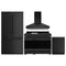 Gordon Ramsay by Thor Kitchen 4-Piece Appliance Package -  48-Inch Propane Gas Range, Wall Mount Range Hood, 36-Inch French Door Refrigerator, and Dishwasher in Black
