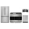 Gordon Ramsay by Thor Kitchen 4-Piece Appliance Package - 48-Inch Propane Gas Range, Counter-Depth Refrigerator, Dishwasher, & Microwave Drawer in Stainless Steel