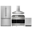 Gordon Ramsay by Thor Kitchen 4-Piece Appliance Package -  48-Inch Propane Gas Range, Wall Mount Range Hood, 36-Inch French Door Refrigerator, and Dishwasher in Stainless Steel