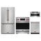 Gordon Ramsay by Thor Kitchen 4-Piece Appliance Package - 30-Inch Induction Range, Counter-Depth Refrigerator, Dishwasher, & Microwave Drawer in Stainless Steel with Rose Gold Trim