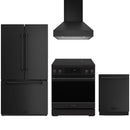 Black Thor Kitchen appliance package with 30-inch range, range hood, counter-depth refrigerator, dishwasher