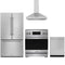 Gordon Ramsay by Thor Kitchen 4-Piece Appliance Package - 30-Inch Induction Range, Counter-Depth Refrigerator, Wall Mount Hood, & Dishwasher in Stainless Steel