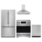 Gordon Ramsay by Thor Kitchen 4-Piece Appliance Package - 30-Inch Induction Range, Counter-Depth Refrigerator, Wall Mount Hood, & Dishwasher in Stainless Steel