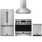 Gordon Ramsay by Thor Kitchen 4-Piece Appliance Package - 36-Inch Induction Range, Counter-Depth Refrigerator, Wall Mount Hood, & Dishwasher in Stainless Steel with Black Trim