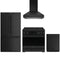 Gordon Ramsay by Thor Kitchen 4-Piece Appliance Package - 36-Inch Induction Range, Counter-Depth Refrigerator, Wall Mount Hood, & Dishwasher in Black