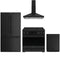 Gordon Ramsay by Thor Kitchen 4-Piece Appliance Package - 36-Inch Induction Range, Counter-Depth Refrigerator, Wall Mount Hood, & Dishwasher in Matte Black